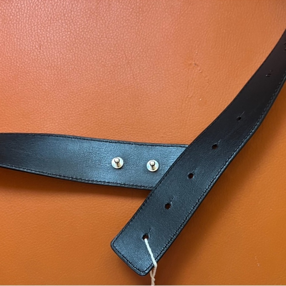 New! MOSCHINO Logo Butch Lettering Leather Belt - Picture 6 of 8